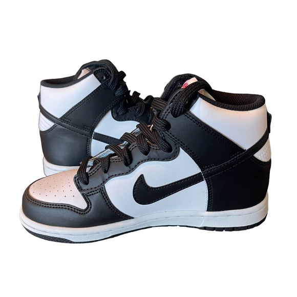 Nike Dunk High Black/White Panda Dunks Kids Size 2Y NEW - Picture 5 of 10
